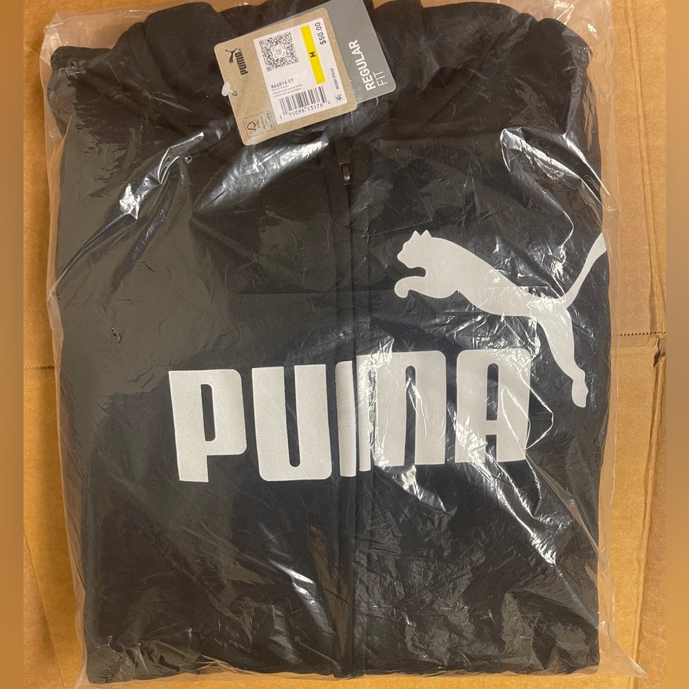 Puma Black and White Logo Hoodie